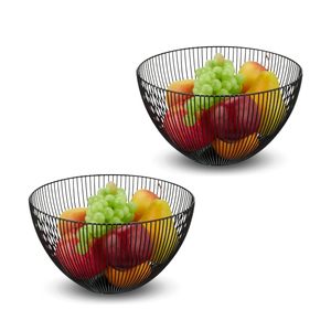 2 centrotavola di design in metallo nero 24.5x14 cm per interni per decorazioni di frutta e Dessert - Product Image 1