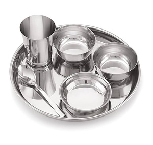 Plateau de nourriture Thali en acier inoxydable jetable de haute qualité meilleur ensemble de dîner de vente pour la maison hôtel mariage utilisation - Product Image 2