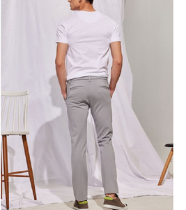 กางเกงผ้าอ็อกซ์ฟอร์ดลำลองของผู้ชายกางเกง2025แฟชั่นใหม่น้ำหนักเบาลายตรงกระดุมกลางมีซิป - Product Image 4