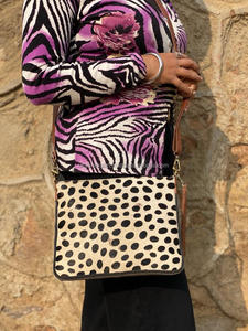 กระเป๋าสะพายข้างมือถือหนังขนสัตว์พิมพ์ลายสัตว์สไตล์ตะวันตกใหม่กระเป๋าสะพายคาดลำตัวหนังขนสัตว์ทำด้วยมือคุณภาพสูง - Product Image 4