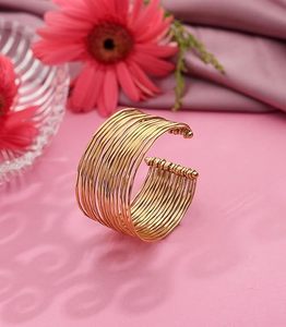 กำไลข้อมือทองเหลืองสีทองแบบปรับได้ทำด้วยมือกำไลข้อมือสไตล์โบฮีเมียนของผู้หญิงที่ทนทานเครื่องประดับวินเทจ - Product Image 3