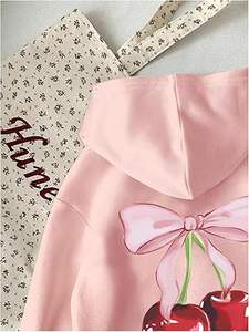 เสื้อฮู้ดเด็กผู้หญิง COZYEASE พิมพ์ลายตัวอักษรน่ารัก แขนยาว สวมหัว - Product Image 2