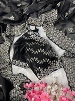 Saree en soie douce de haute qualité avec un travail de séquence lourde élégant chemisier fantaisie sur mesure tenue de fête de mariage pour les femmes