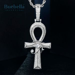 Colgante Ankh de ojo chapado en oro blanco de 925 de plata y 14 quilates para hombre, joyería de Hip Hop con moissanita para raperos elegantes - Product Image 2