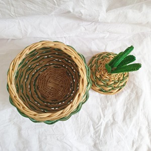 Panier de rangement multifonctionnel moderne en rotin ananas écologique - Product Image 3