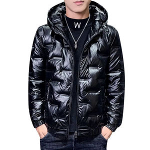 Chaqueta acolchada de nailon de alta calidad informal para hombre 2025, abrigo de invierno con cuello levantado y capucha con cierre de cremallera, venta directa de fábrica al por mayor - Product Image 1