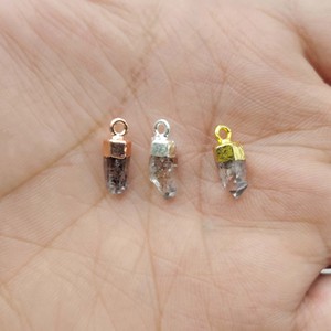 RATNARACHIT Raw Herkimer Diamond Quartz Pendant April Birthstone Drop <b>Charms</b> <b>for</b> <b>Necklaces</b> & Bracelets Jewelry Making Supplies - Product Image 6