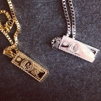 Pendentif en acier inoxydable or, billet riche d'un Million de Dollars Us, collier pour hommes, collier Hip Hop, signe Dollar