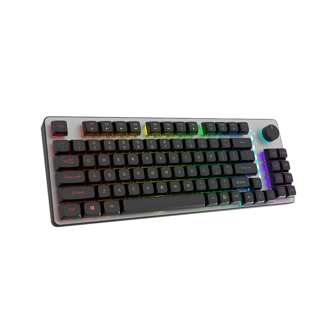 OEM Manufacturing Premium VIA Mechanical Gaming Keyboard Custom Keyboard Functions with Multi-Function Knobs for PCs and Laptops