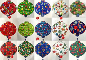 Linternas de satén vintage de Vietnam con patrones navideños, venta al por mayor para Navidad, Festival del Medio Otoño, decoraciones de Año Nuevo - Product Image 6