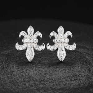 Factory Wholesale Hip Hop Jewelry White <b>Gold</b> Plated 925 Sterling Silver VVS Moissanite Iced Out Stud <b>Earrings</b> for <b>Men</b> Women - Product Image 2