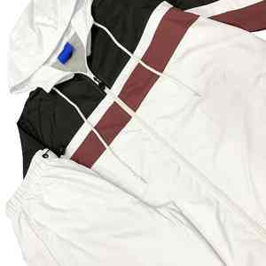 Chándal de invierno informal tejido de dos piezas personalizado de primera calidad para hombre, conjunto de Chaqueta corta cortavientos, cremallera de retazos de poliéster 100% - Product Image 6