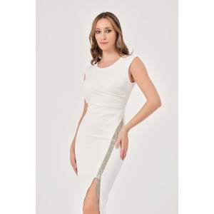 Haut pull-over décontracté pour femme DANS, couleur écru, chemisier confortable à manches longues pour tous les jours, tailles 38-42 - Product Image 3