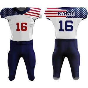 Uniformes de football américain unisexes personnalisés respirants, tailles XL et plus, maillots personnalisés avec des motifs imprimés, antibactériens, séchage rapide, vêtements de sport - Product Image 2