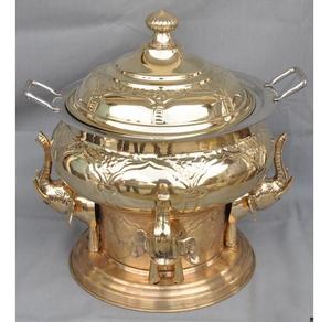 Plato de frotamiento de Metal de oro rosa grabado para boda india y Hotel Buffet Producción de equipos de alimentos Plato de frotamiento - Product Image 3