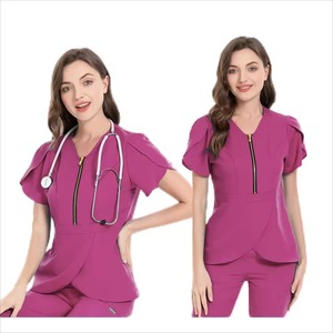 Ensemble de gommages à col en V Wonderwork pour femmes, pantalon médical tricoté et uniforme de femme de chambre - Product Image 4