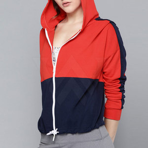 Ropa de calle Último diseño Mujeres Sudaderas con capucha Color sólido Mujeres Cremallera Sudaderas con capucha Tamaño adulto Mujeres Sudaderas con capucha - Product Image 2