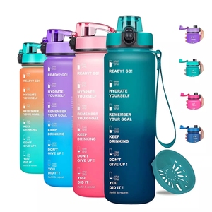 Botella de Agua Motivacional de 1 Litro Botella de Agua <span class=keywords><strong>con</strong></span> <span class=keywords><strong>Popote</strong></span> 1000 ML de Agua Deportes - Product Image 1