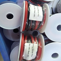 Câbles en silicone ultra doux de 40 pieds 10awg/12AWG/14AWG ROUGE NOIR avec bobine, câbles en silicone doux à brancher