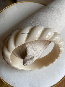 Trendy <b>Twisted</b> <b>Shape</b> Resin Lucite Bangle with Geometric Pattern Stylish Handmade Acrylic Bracelet for Womens Fashion Jewelry - Product Image 3