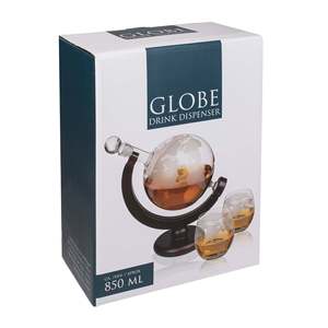 Novelty Luxury Drinks <b>Dispenser</b> Custom Logo Globed Decanter <b>Bottle</b> with 2 Glasses Strainer for Wine Whiskey & Gifts - Product Image 6