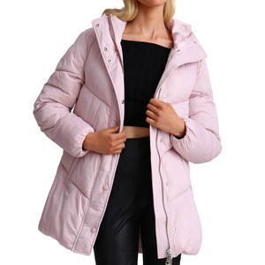 Chaquetas acolchadas largas con logotipo personalizado a prueba de viento de talla grande para invierno para mujer, chaqueta acolchada larga cálida de invierno al mejor precio más vendida 2026 - Product Image 4