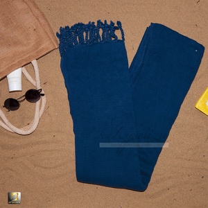 Serviette de plage en coton turc Peshtemal Hammam en lin biologique de qualité supérieure Logo tissé à séchage rapide doux pour les voyages en station - Product Image 5