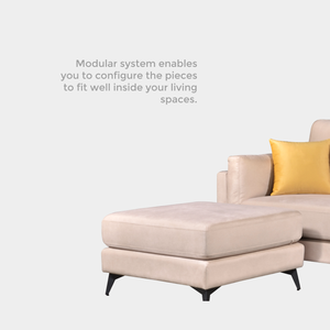 Goodnite ชุดโซฟาแบ่งส่วนผ้าแบบเรียบง่ายโฟมกันกระแทกเป็นมิตรกับสิ่งแวดล้อมดีไซน์ทนทานทำความสะอาดง่ายห้องนั่งเล่น - Product Image 4