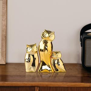 Figura de búhos fundidos con acabado dorado, objetos de exhibición, decoración para el hogar y el jardín y la Oficina, adorno de búhos de aluminio esculpido, gran oferta - Product Image 3