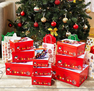 TH CB-288 Boîte cadeau de Noël rouge personnalisée OEM Boîte cadeau en carton Noel avec couvercles pour la vente en gros - Product Image 3