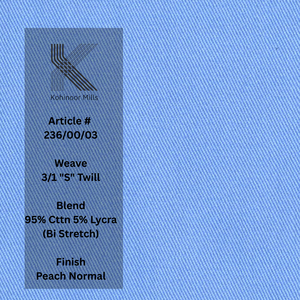 Tissu en popeline tissé sergé bi-extensible de qualité supérieure 95% coton 5% lavé pour les shorts chinos et les vêtements d'extérieur et les costumes - Product Image 6