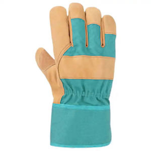 Gréeur canadien le mieux classé Vêtements de travail d'hiver haute visibilité Gants de sécurité Logo personnalisable Vestes en cuir fendu en cuir de vachette renforcé - Product Image 2