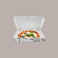 Boîte à pizza jetable rectangulaire blanche vintage 33x33H3 cm 100 pièces élégante et stylée