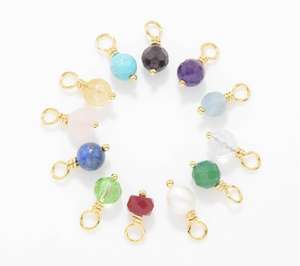 Emerald May Birthstone Pendant - 925 Sterling Silver Drill Gemstone Wire Wrpped Charms, Faceted Round Beads Gemstone Pendant, - Product Image 5