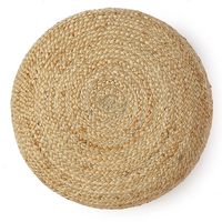 Pouf Ottoman Rond Tressé en Jute Naturel MORE, Tabouret de Ferme pour la Maison, 20,5"D x 20,5"W, Meuble de Salon pour Hôtel et Chambre à Coucher