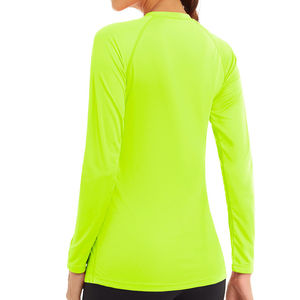Haute qualité coupe ajustée col rond Rash Guard T-shirts Protection de la peau pour les vêtements de plein air manches longues Rash Guard pour les femmes OEM - Product Image 2