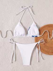 Bikini Color Fusion con Tonos Rojo y Azul Atrevidos, Traje de Baño de Moda para Marcas de Moda, Proveedor de Fábrica de Exportación Personalizada - Product Image 2