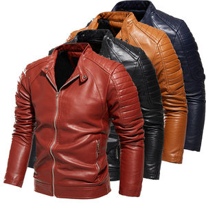 Chaqueta de motorista de cuero PU personalizada, chaqueta de moda de motocicleta para hombre, chaqueta de Color sólido, chaquetas clásicas de alta calidad para montar, Haus Industries - Product Image 5
