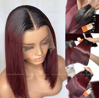 Tendance chaude Trame Extensions De Cheveux Vin Bourgogne Couleur Vietnamien Cheveux Wick La Meches Bon Os Droit