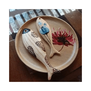 Poisson sculpté en bois 3D non peint à la main pour l'éducation des enfants peinture-poisson en bois 3D peint pour la décoration murale en gros - Product Image 2