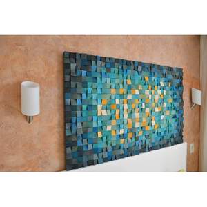 การตกแต่งผนังด้วยไม้โมเสคไม้มหาสมุทรอันน่าทึ่งเป็นปริศนาอันน่าทึ่งสำหรับการเน้นบ้าน - Product Image 2