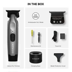 Tondeuse et tondeuse de finition sans fil professionnelle avec lame DLC, moteur à couple élevé, conception entièrement métallique, batterie lithium-ion USB rechargeable - Product Image 5