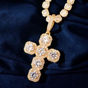 จี้เพชร CVD สีทอง0K: ดีไซน์บาแก็ตแบบยูนิเซ็กส์ - Product Image 5