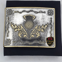 Boucle de ceinture Onstyle en laiton massif et acier inoxydable, design celtique traditionnel, pour hommes, durable, cadeau pour les amateurs de musique écossaise