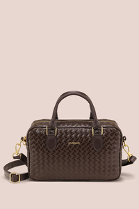 Bolso Tote Casual de Lona con Patrón Tejido para Mujer, con Asa Superior y Correa Cruzada, Cierre de Cremallera Impermeable, Logotipo Personalizado, OEM, ODM, Marca Privada - Product Image 1