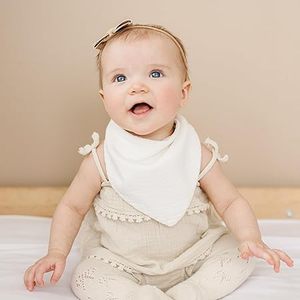 Bavoirs pour bébé unisexes en mousseline à fermeture à pression réglable, absorbants pour la dentition et la bave - Product Image 1
