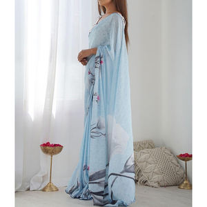 Fourniture directe d'usine de haute qualité meilleur design respirant saris de fête de mariage pour femmes bas quantité minimale de commande vêtements indiens et pakistanais - Product Image 5