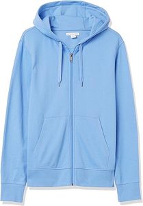 Sweat à capuche zippé intégral en molleton 100 % coton, col à capuche, impression numérique, motif uni, détail poche, teinture unie, pour homme, automne - Product Image 6