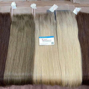 Top Trending Genius Weft Raw Vietnamita Trama de cabello humano para cierre de encaje suizo Natural ondulado 6x6 Paquetes de color de firma - Product Image 4