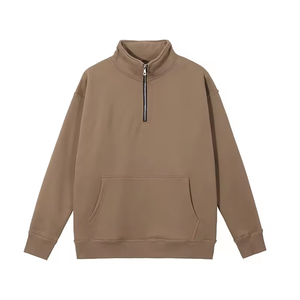 Sweat-shirt à capuche unisexe en polaire polaire respirant à demi-zip, style streetwear d'automne, logo personnalisé, couleurs personnalisées, pull 300g - Product Image 1